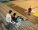 In the training gym users learn how to help a disabled person during an emergency evacuation